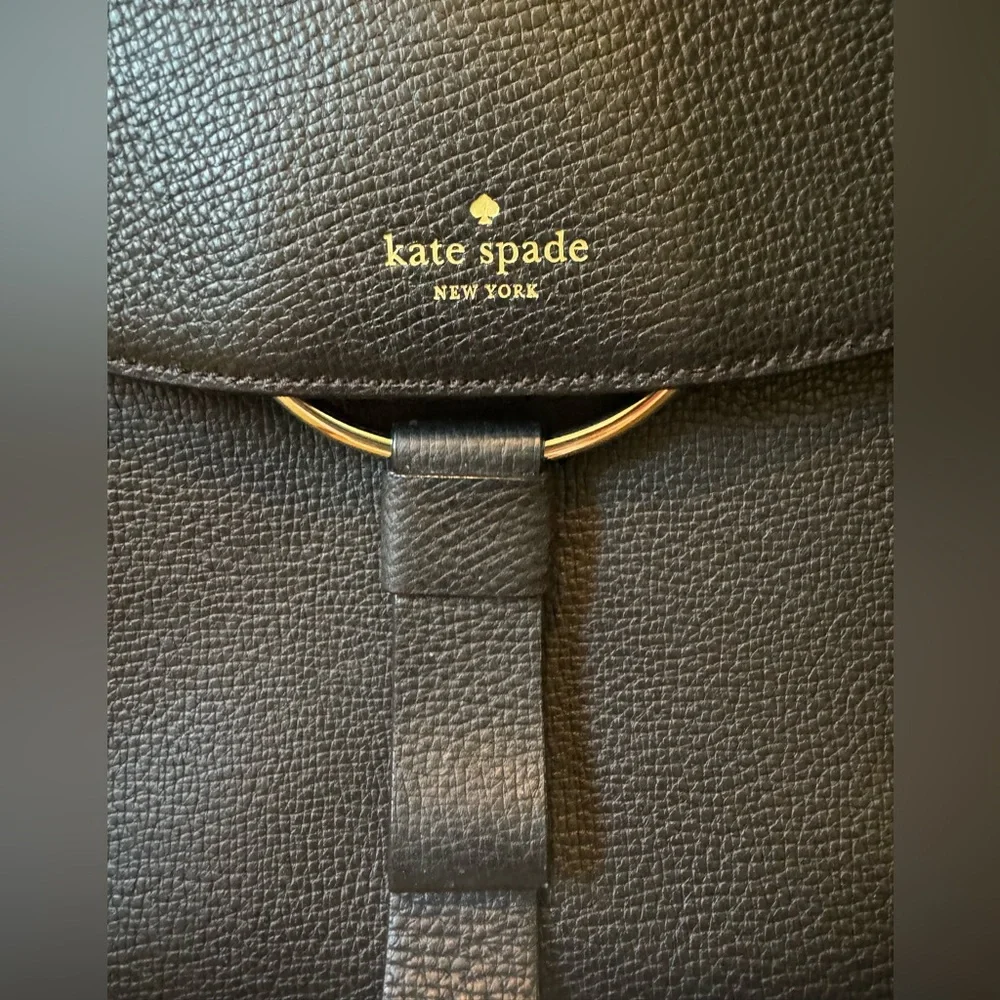 kate spade Pebbled Leather Top-Handle Satchel with Shoulder Strap and Gold Trim
